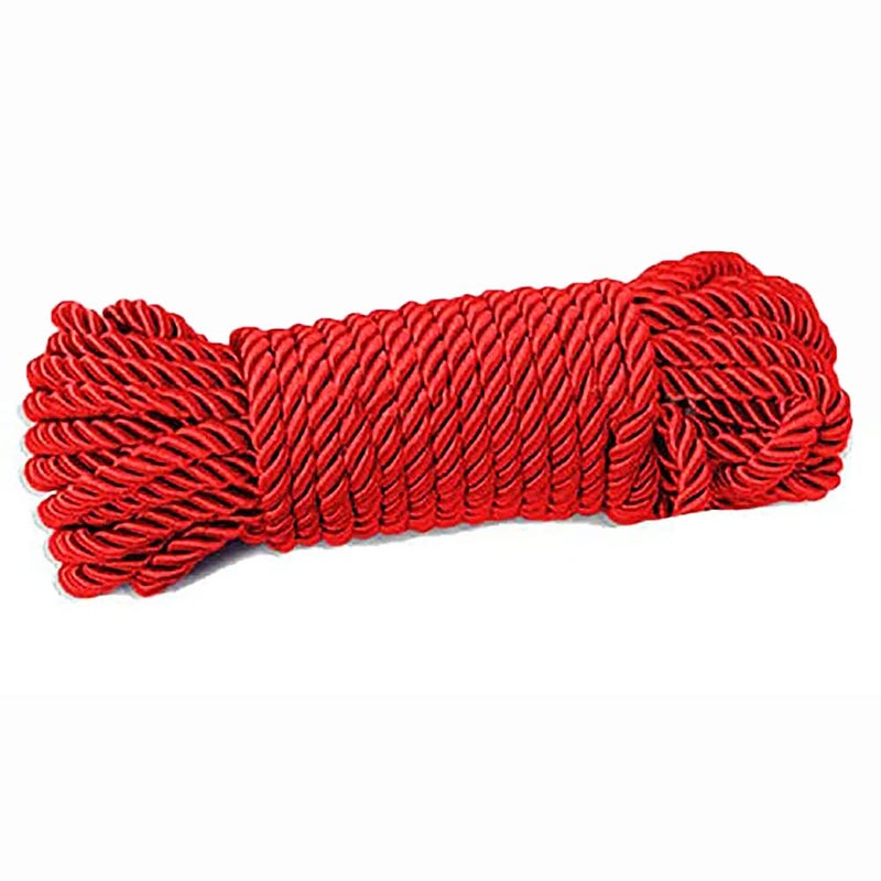 WeGo 32 feet 8mm(1/3inch) Diameter Soft Nylon Silk Rope Solid Braided Twisted Ropes,10m Durable and Strong All Purpose Twine Cord Rope String Thread Cord (Red) - Image 1